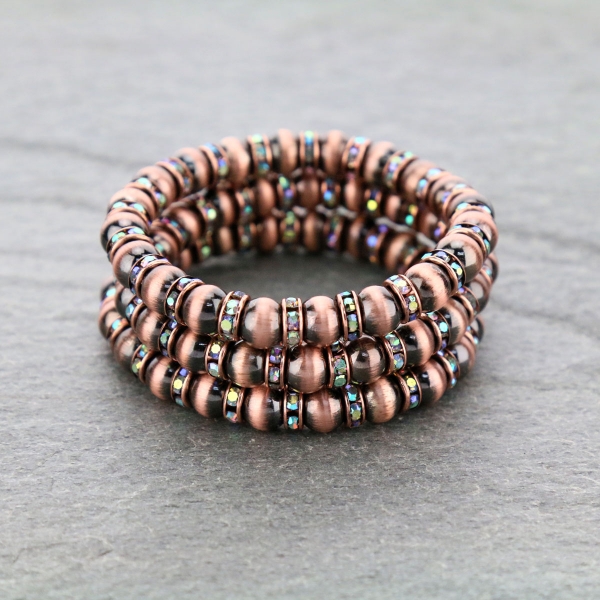 Navajo Pearl Stretch Stackable Bracelet Set-KB-0002/COP