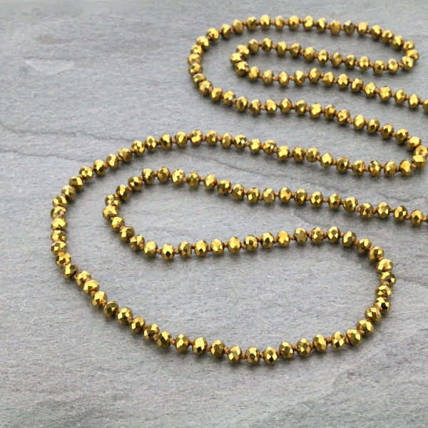 60" Endless Crystal Bead Necklace-ST-0064/GD(102)