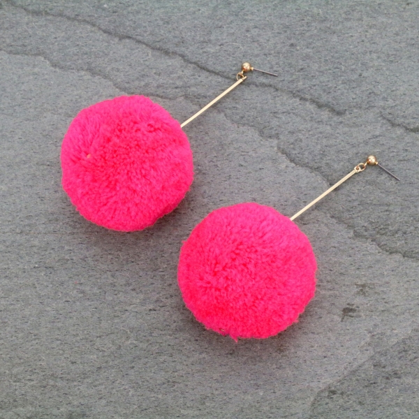 Wool Yarn Stud Earrings-TE-0160/N/PK