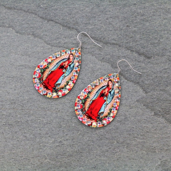 Mother of Guadalupe Dangle Earrings-ER0752