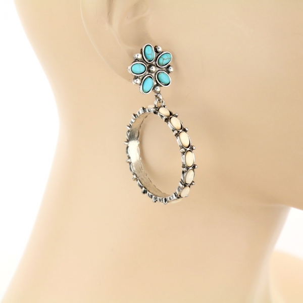 Western Circle Stud Earrings - Image 2