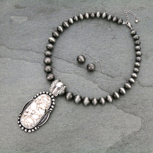 Western Navajo Style Oval Necklace Set