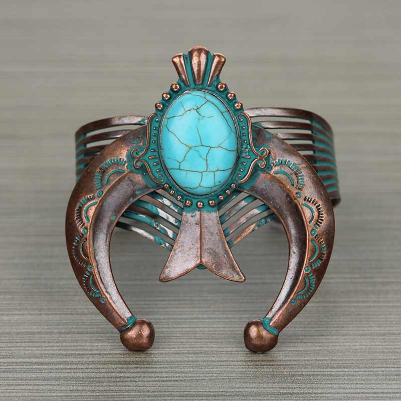 Squash Blossom Metal Cuff Bracelet Bluetortoisewholesale