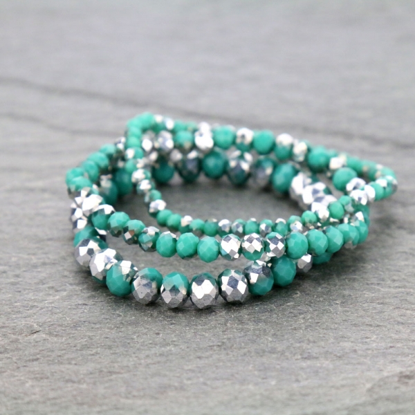 Small Crystal Bead Stackable Stretch Bracelet - Image 2