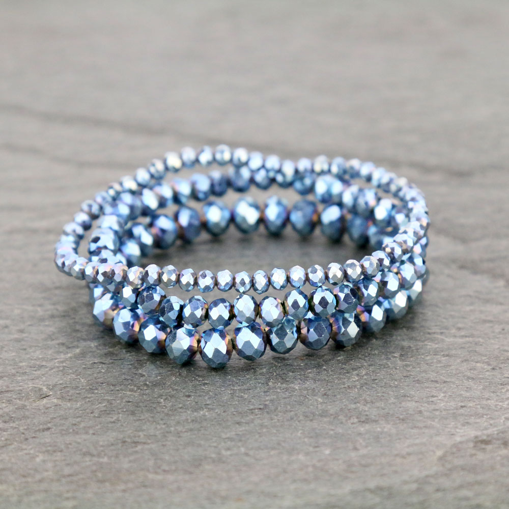 Small Crystal Bead Stackable Stretch Bracelet