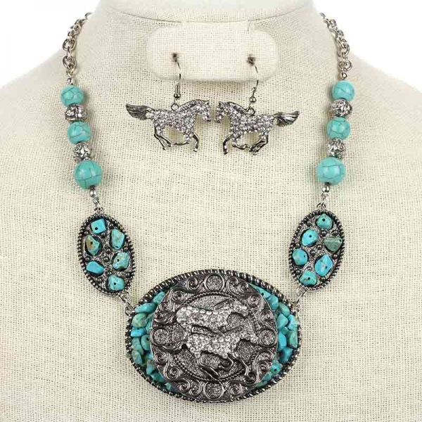 Horse Necklace Set-FNE-14060