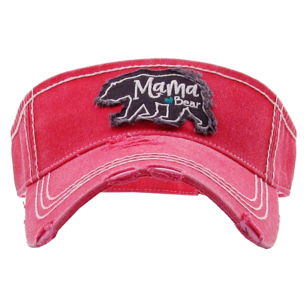 "Mama Bear" Washed Vintage Sun Visor-KBR-137/HPK