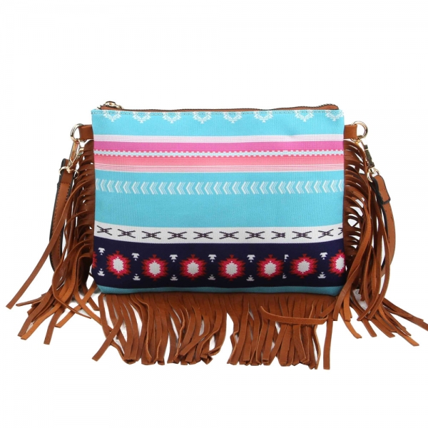 Navajo Style Pattern with Tassel Crossbody Bag