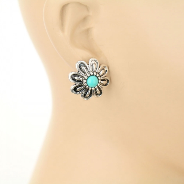 3 Pair Flower Earring Set - Image 3