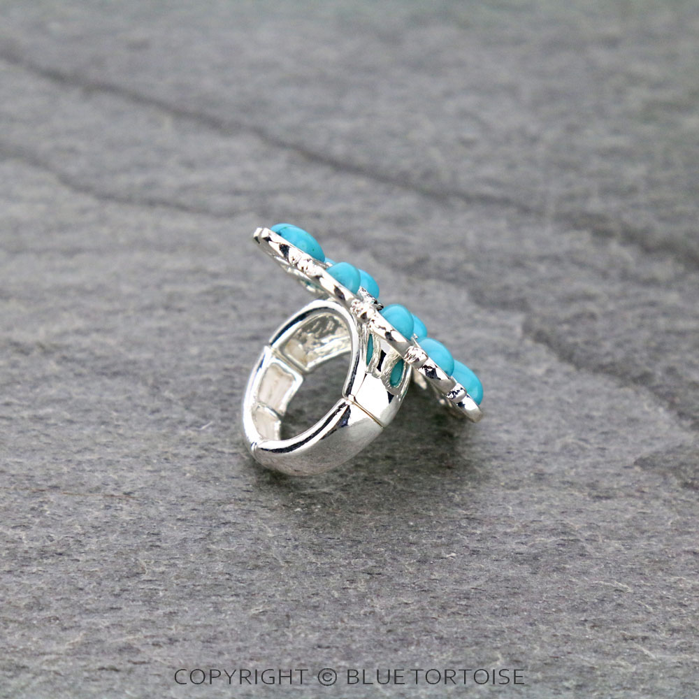 Western Acrylic Stone Teardrop Stretch Ring – Bluetortoisewholesale