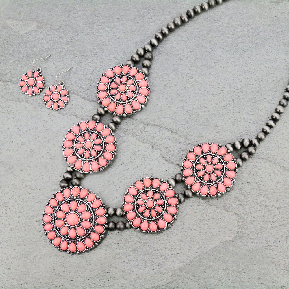 Child Size Pink Squash Blossom Necklace 163349 - Stockyard Style