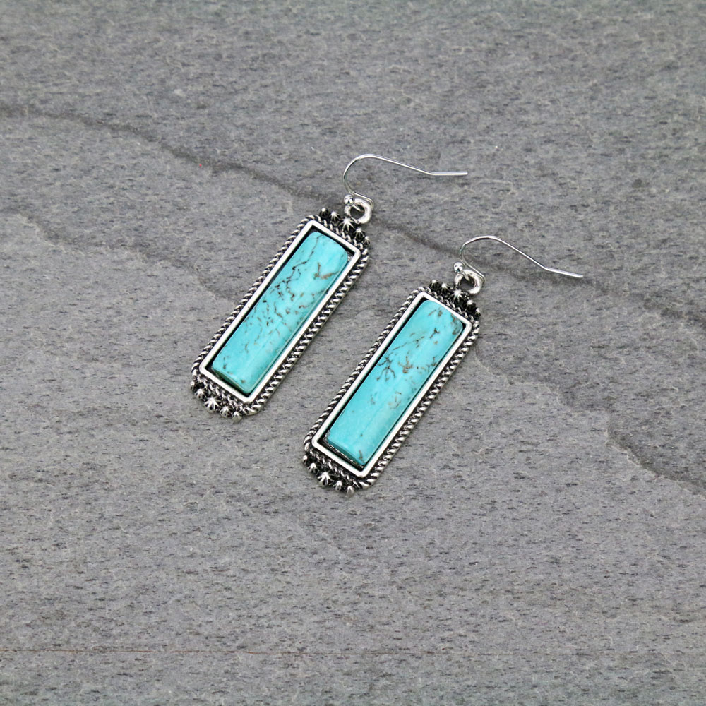 Natural Stone Bar Earrings