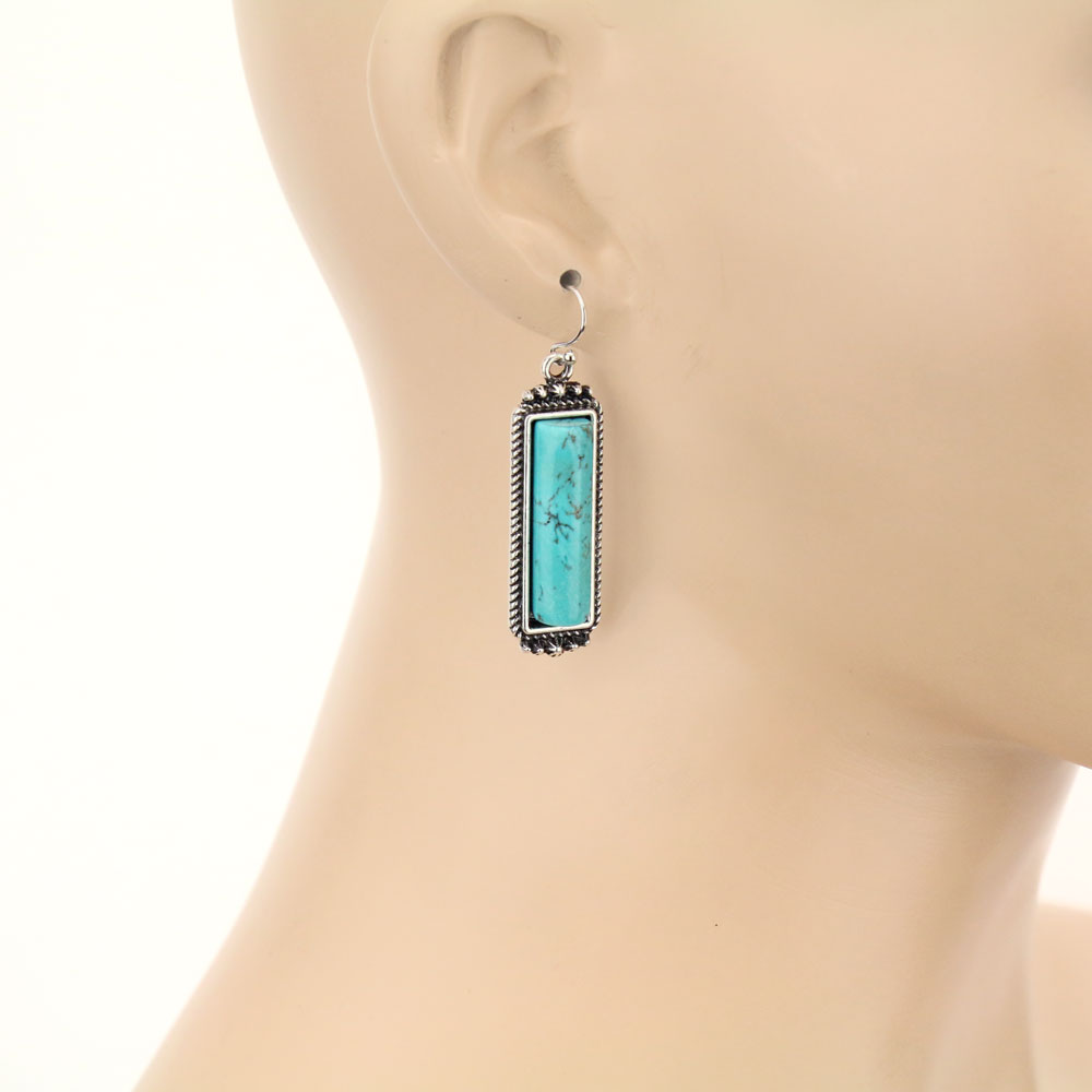 Natural Stone Bar Earrings - Image 2