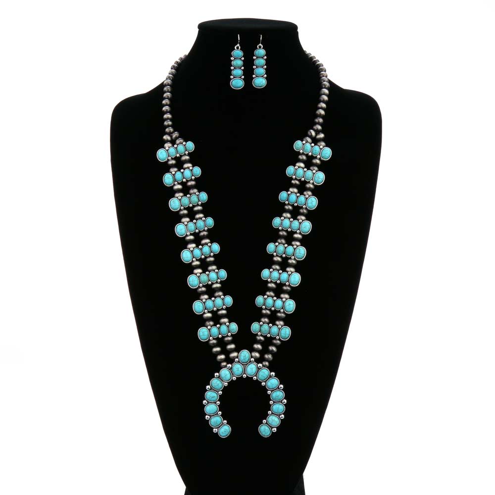 Western Squash Blossom Necklace Set – Bluetortoisewholesale