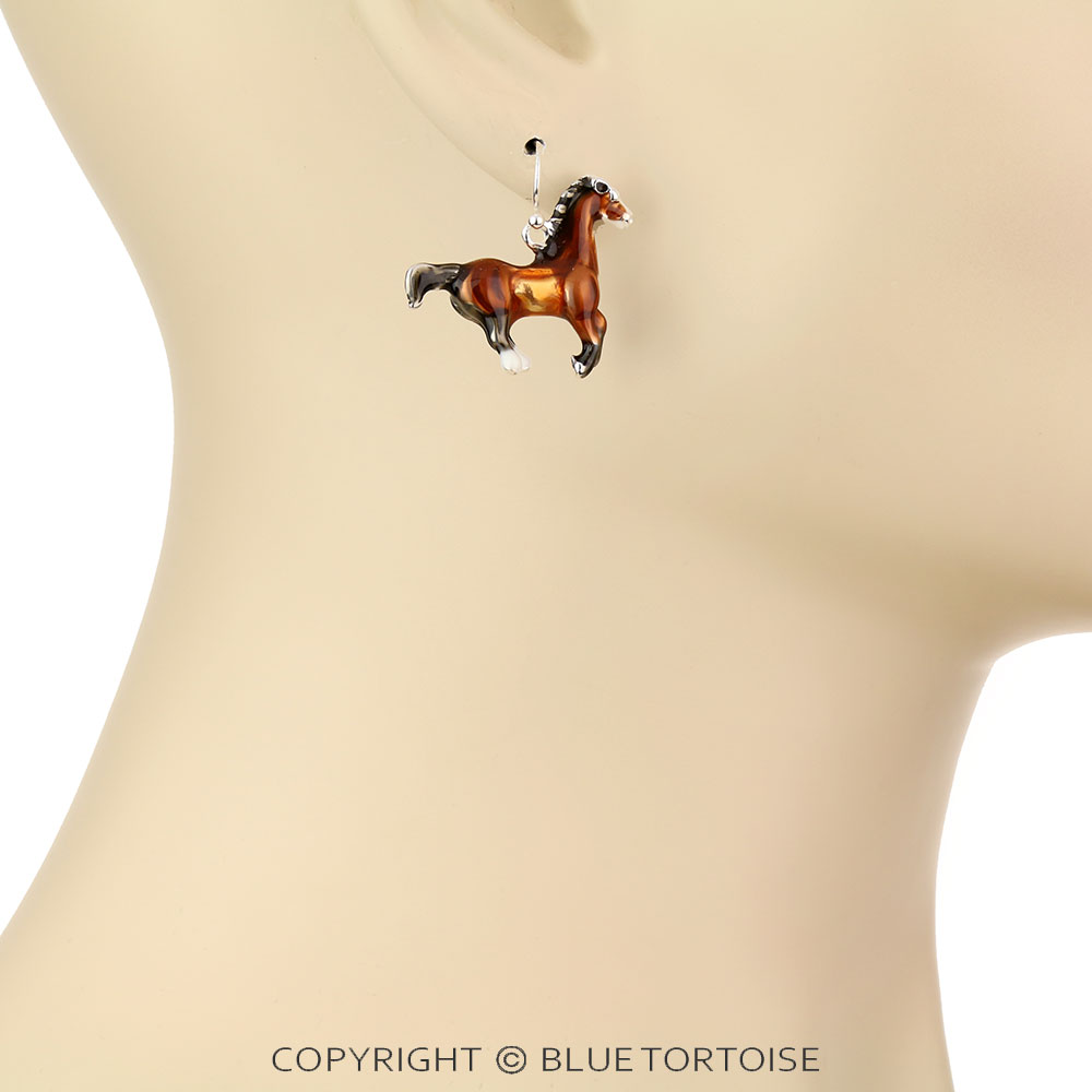 Little Galloping Horse Stud Earrings In Sterling Silver, Cute Fun Animal, Jewelry Gift For Her, Animal Lover, Nature Inspired
