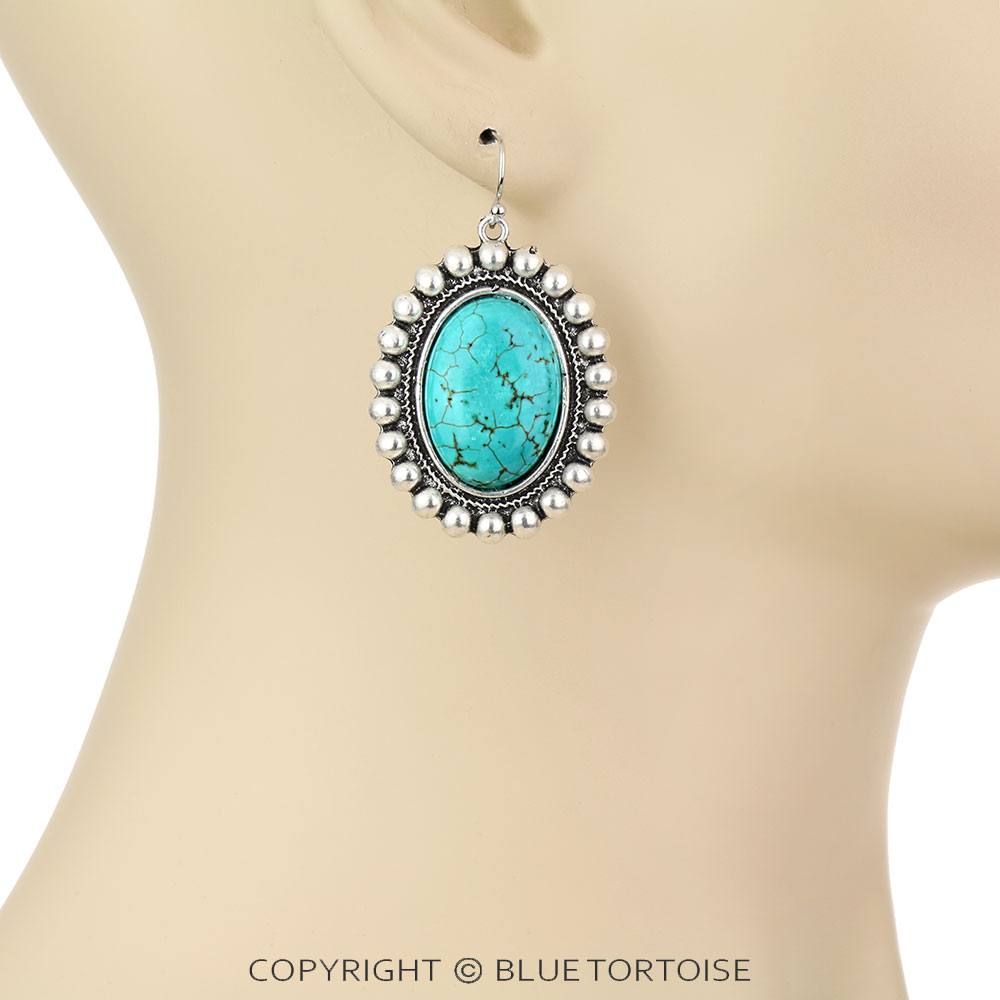 1.5″ Long, Natural Stone Earrings – Bluetortoisewholesale