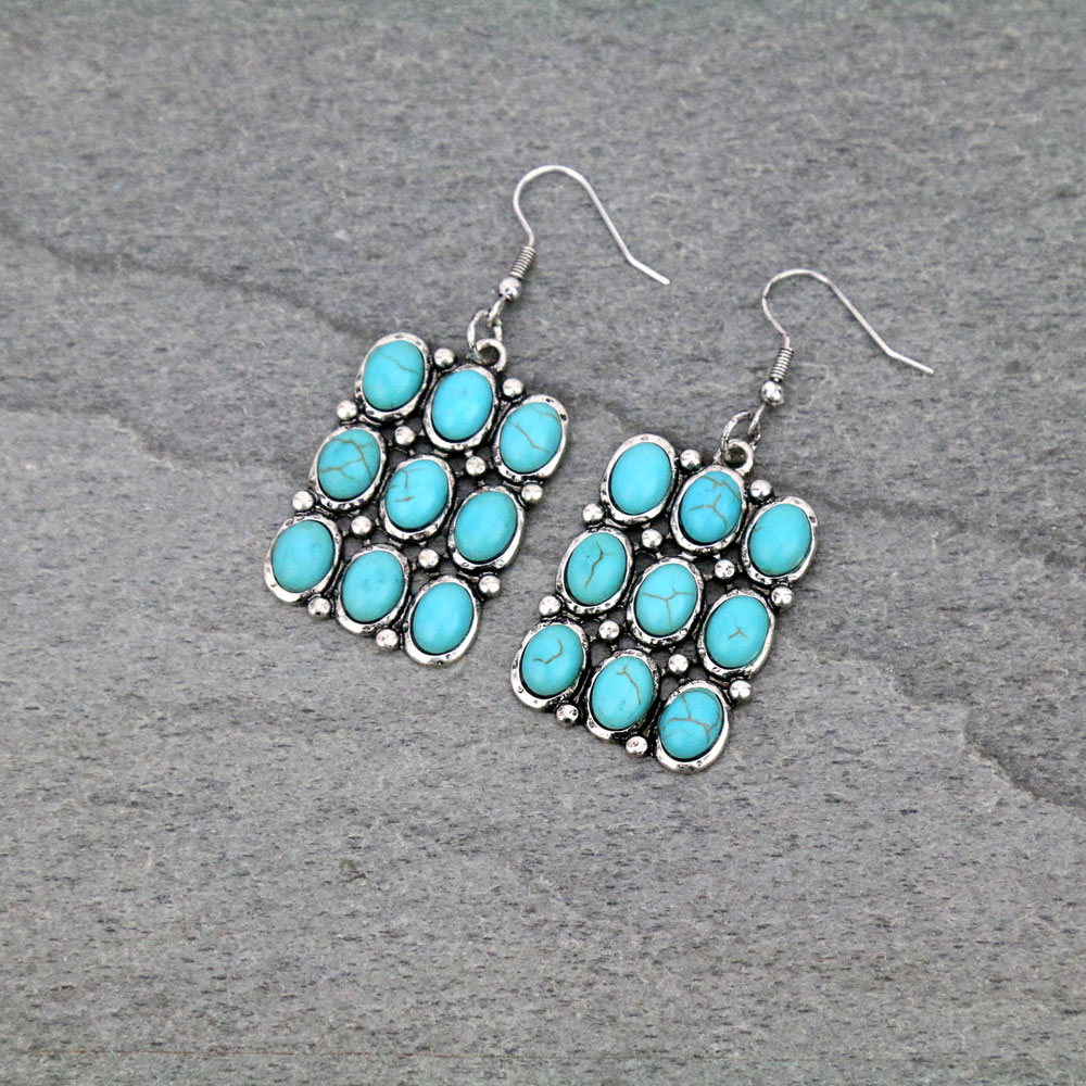 Western Design Stone Dangle Earrings – Bluetortoisewholesale