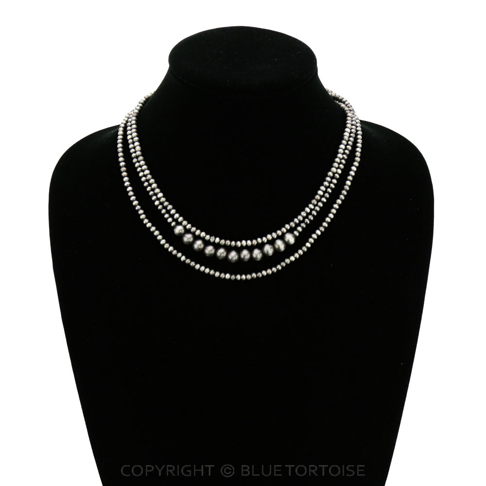 18″ Long! Tiny 4mm Navajo Style Pearl Necklace – Bluetortoisewholesale