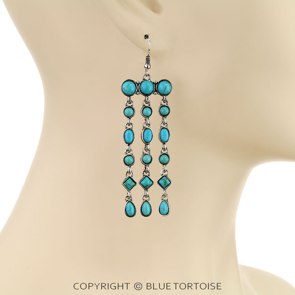 Blue tortoise clearance shell earrings