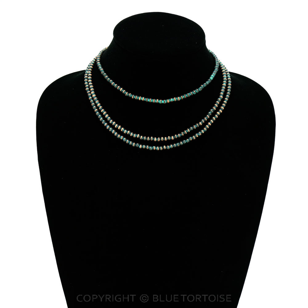 4mm Navajo Style Pearl 3 Layered Necklace – Bluetortoisewholesale