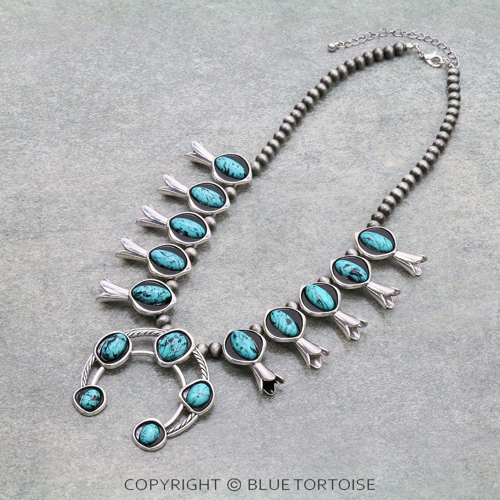 Western Squash Blossom Necklace – Bluetortoisewholesale