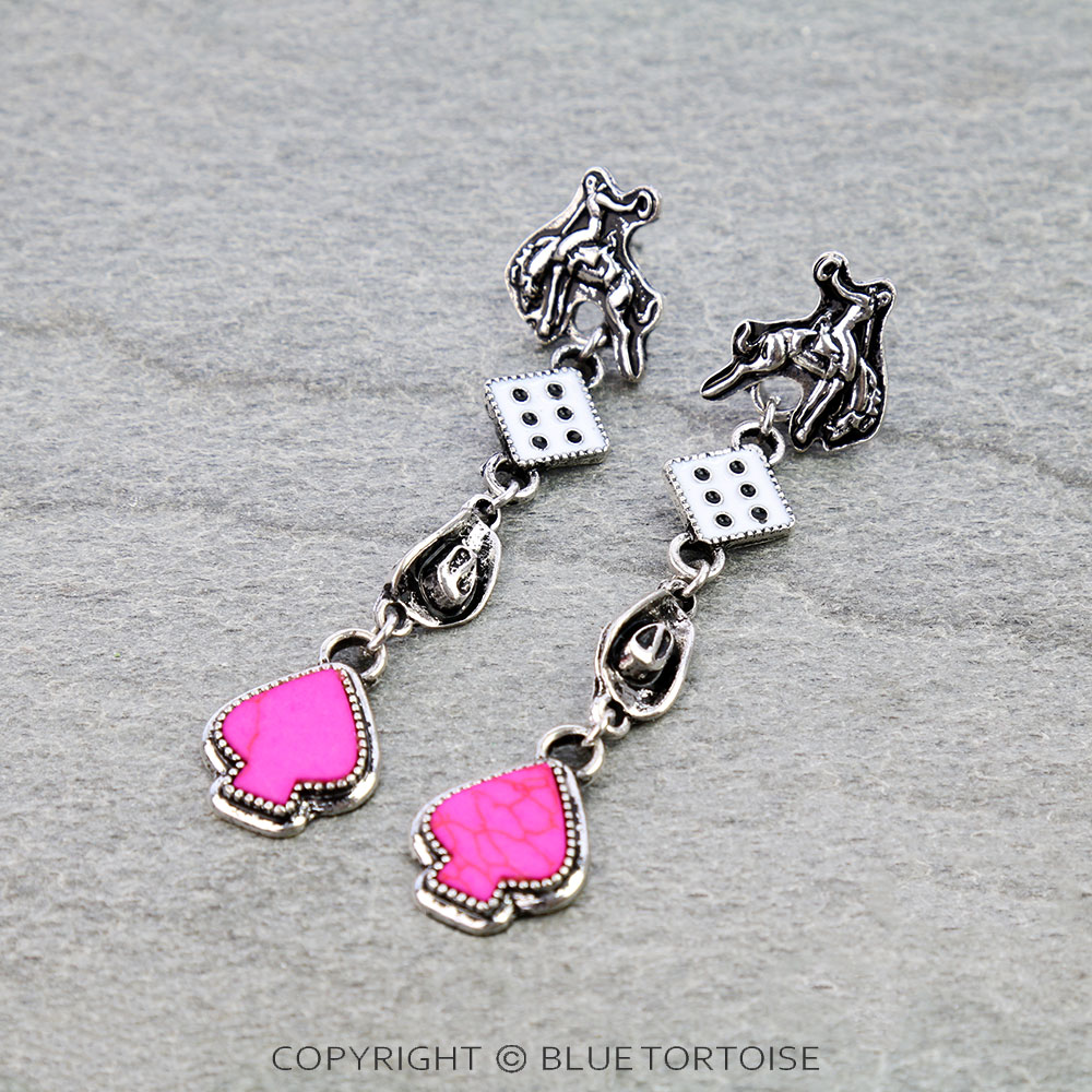 Western Theme Drop Stud Earrings