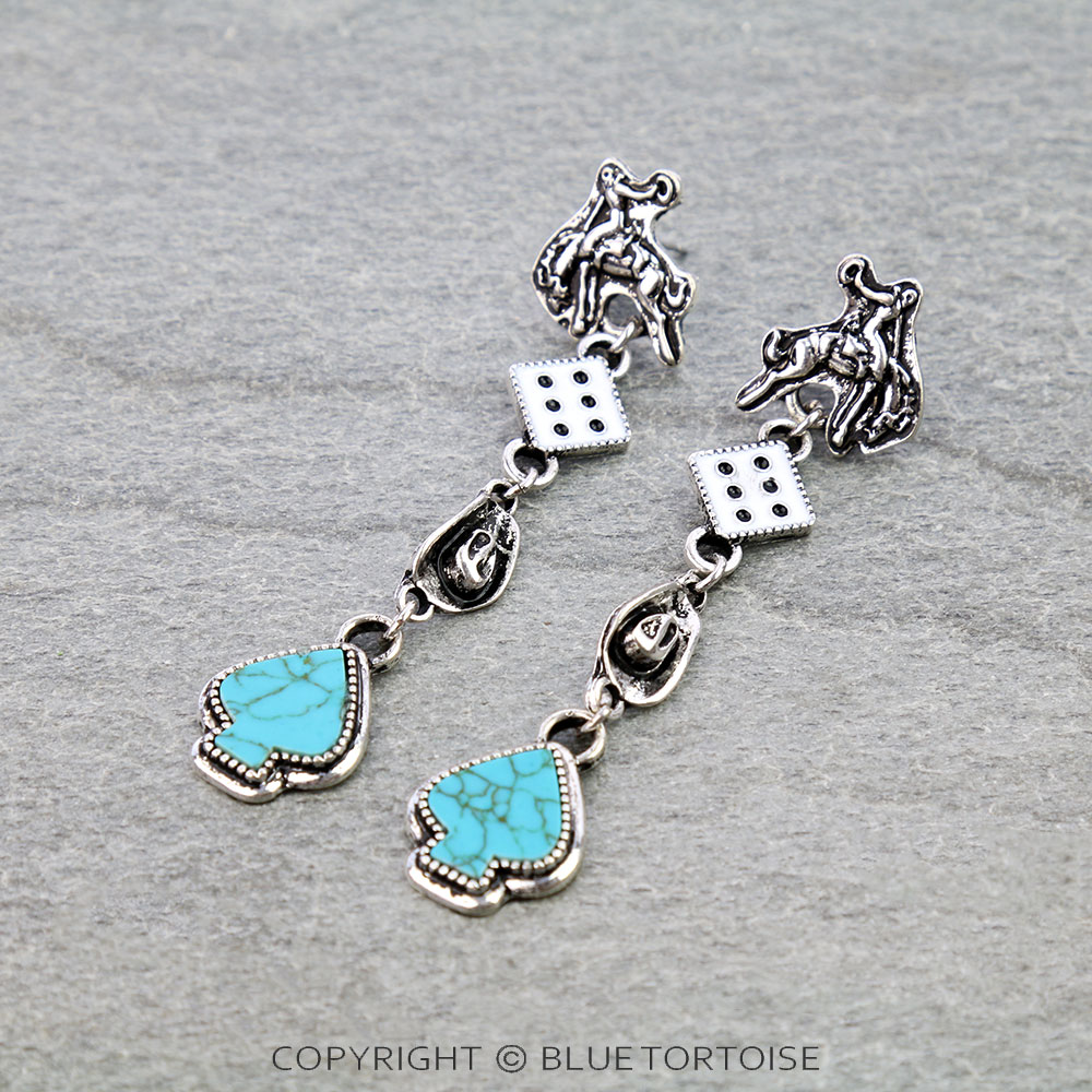 Western Theme Drop Stud Earrings