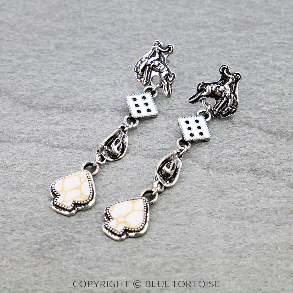 Western Theme Drop Stud Earrings