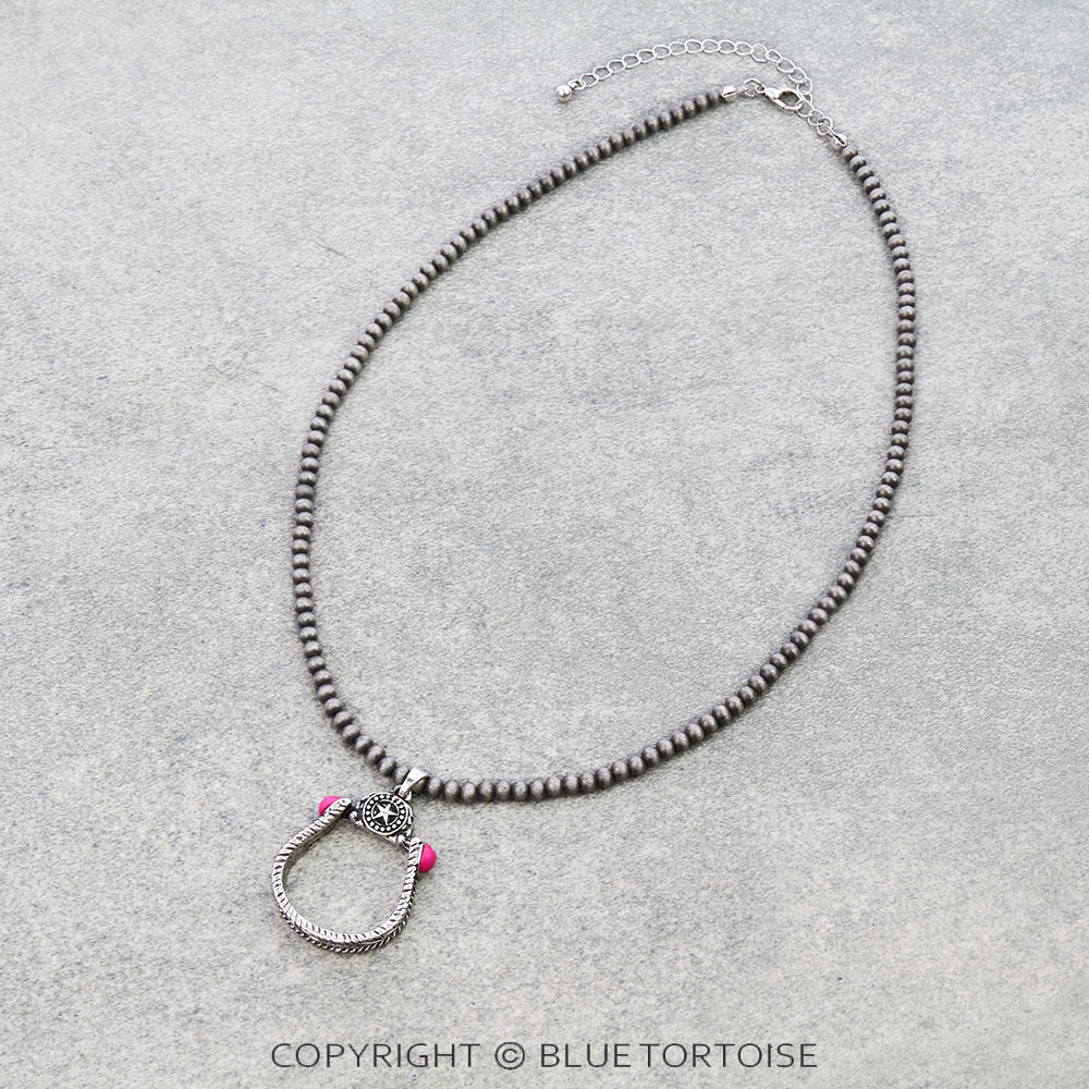 Western Horse Groove Necklace