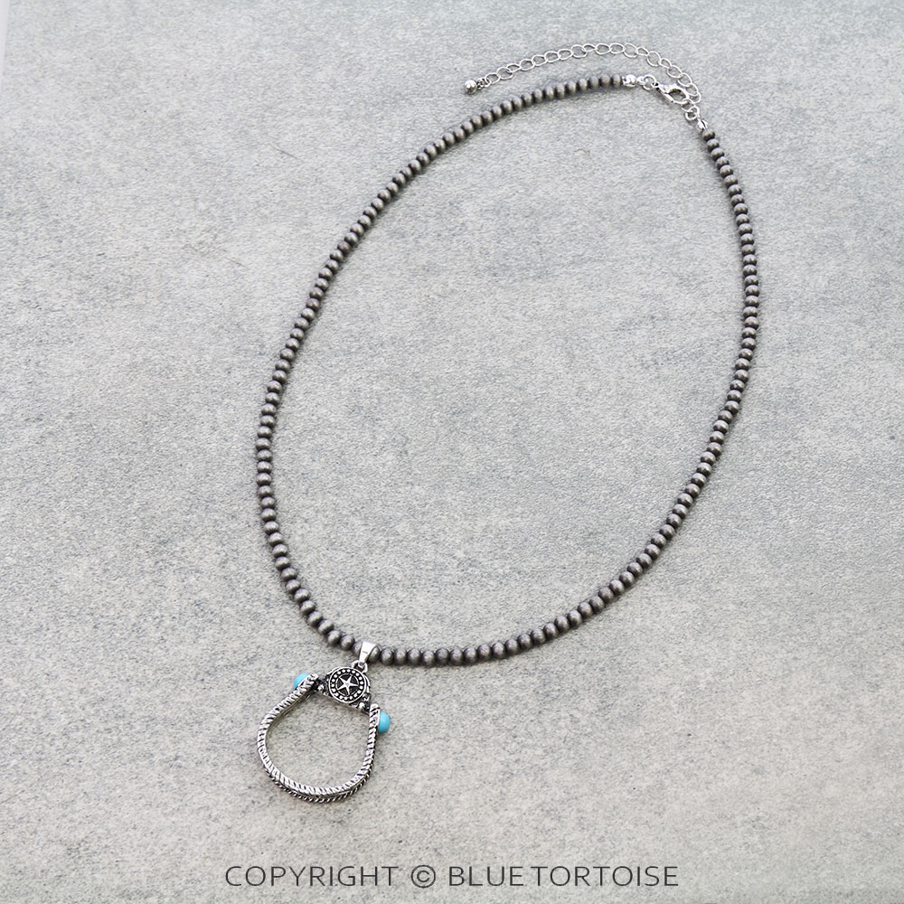 Western Horse Groove Necklace