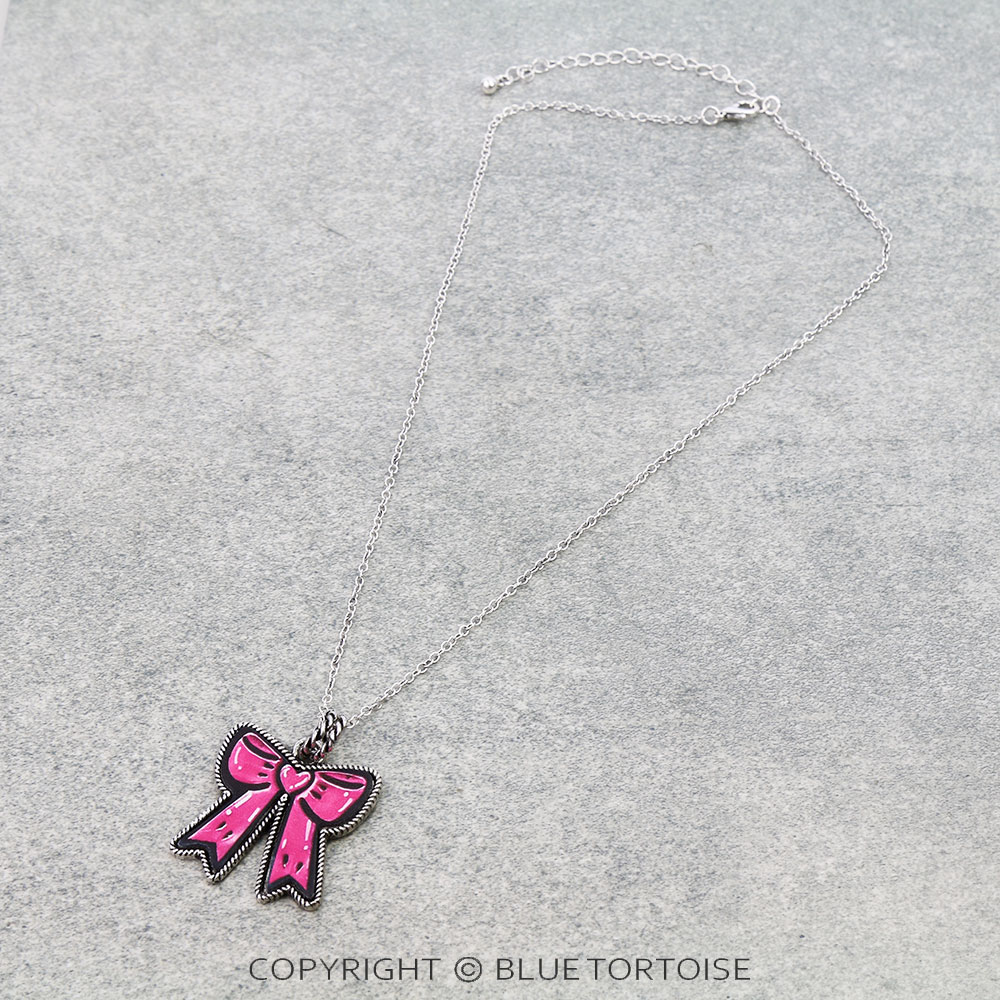 Western Ribbon Printed Leather Necklace
