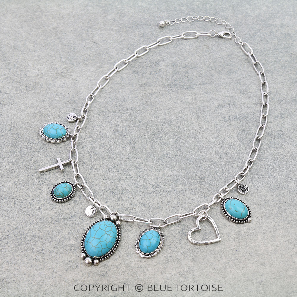 Western Stone Charm Necklace