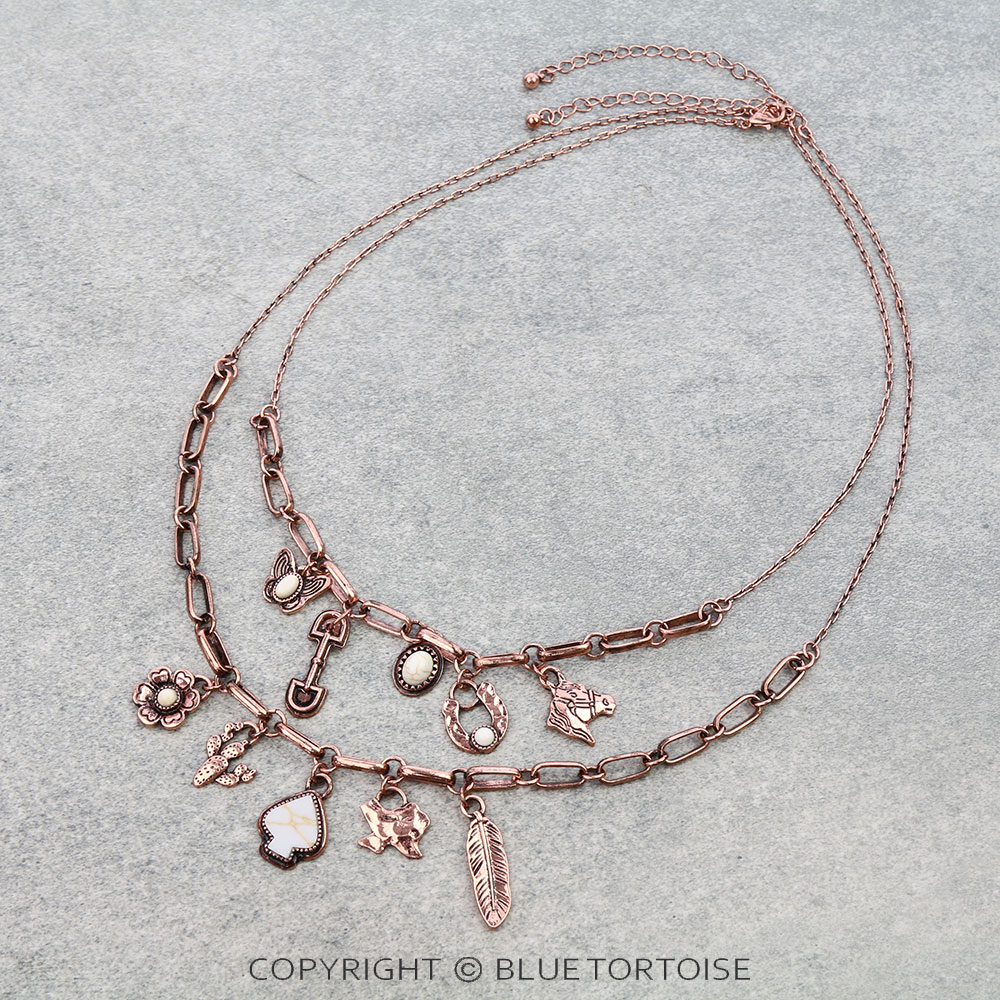 2 Layered Western Style Charm Necklace