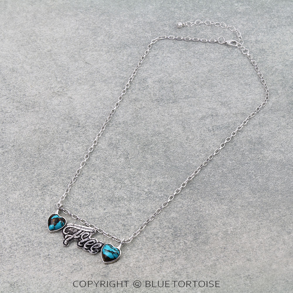 Free Typography Flay Metal Necklace