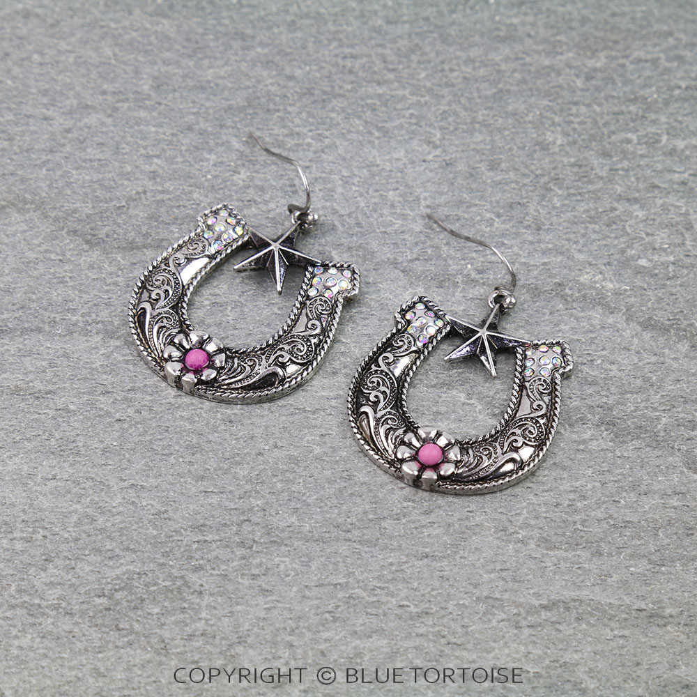 Western Horseshoe Dangle Earrings