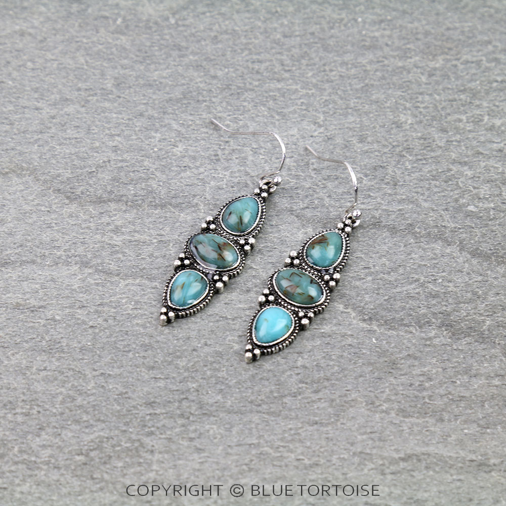 Western Hand Stone Dangle Earrings