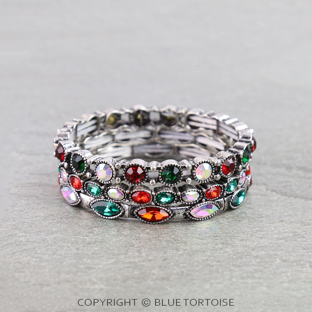 Christmas Stone Stackable Bracelet
