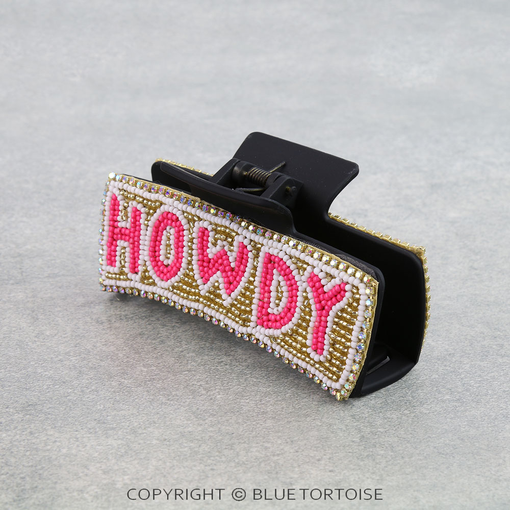 Western Howdy Seed Bead Hair Claw Clip