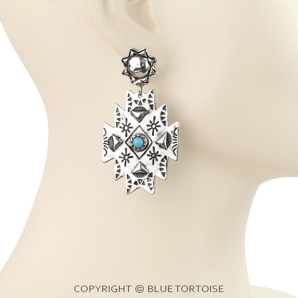 Western Aztec Stud Earrings - Image 2