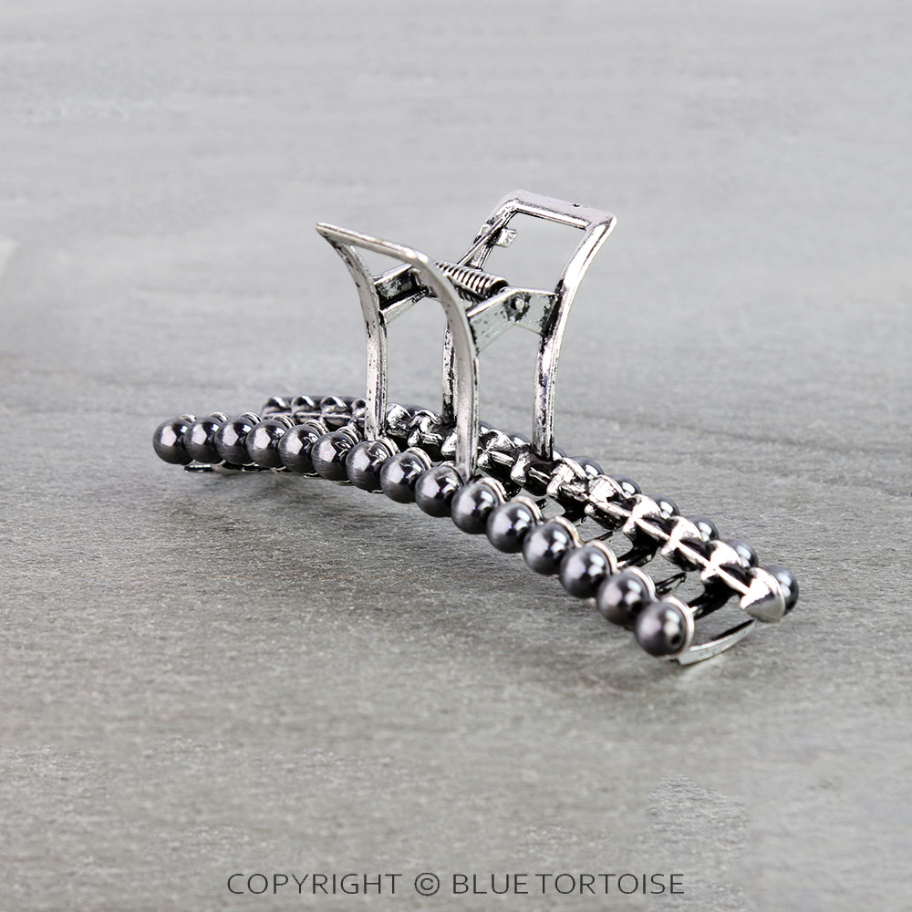 4.5" Navajo Style Pearl Hair Claw Clip