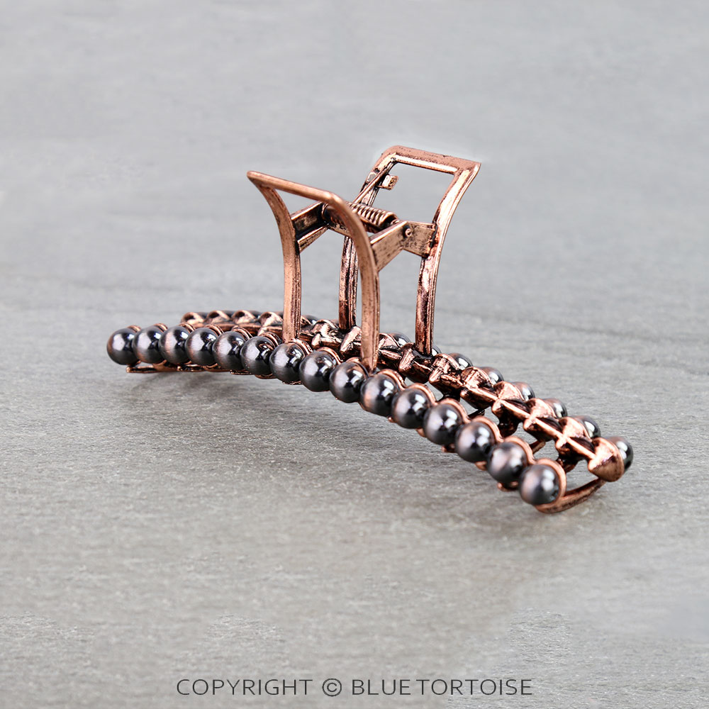 4.5" Navajo Style Pearl Hair Claw Clip