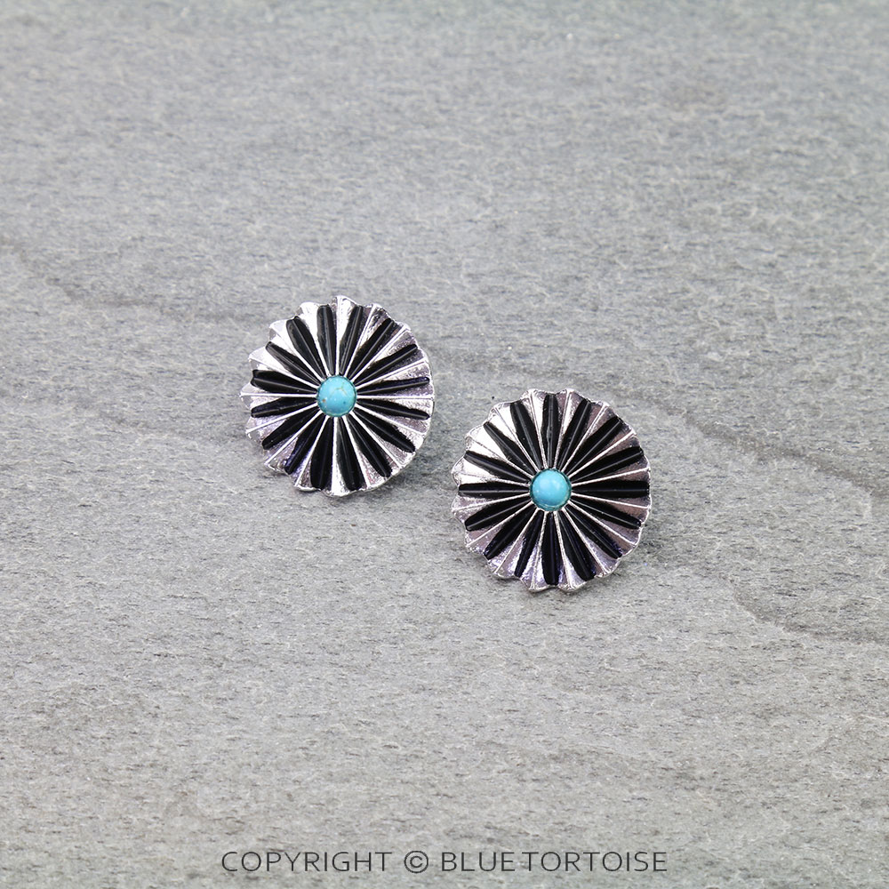 Western Concho Stud Earrings