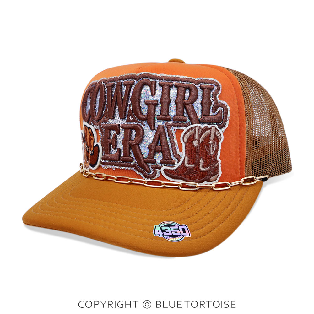 Cowgirl Era Patch Meshback Ball Cap with Hat Chain