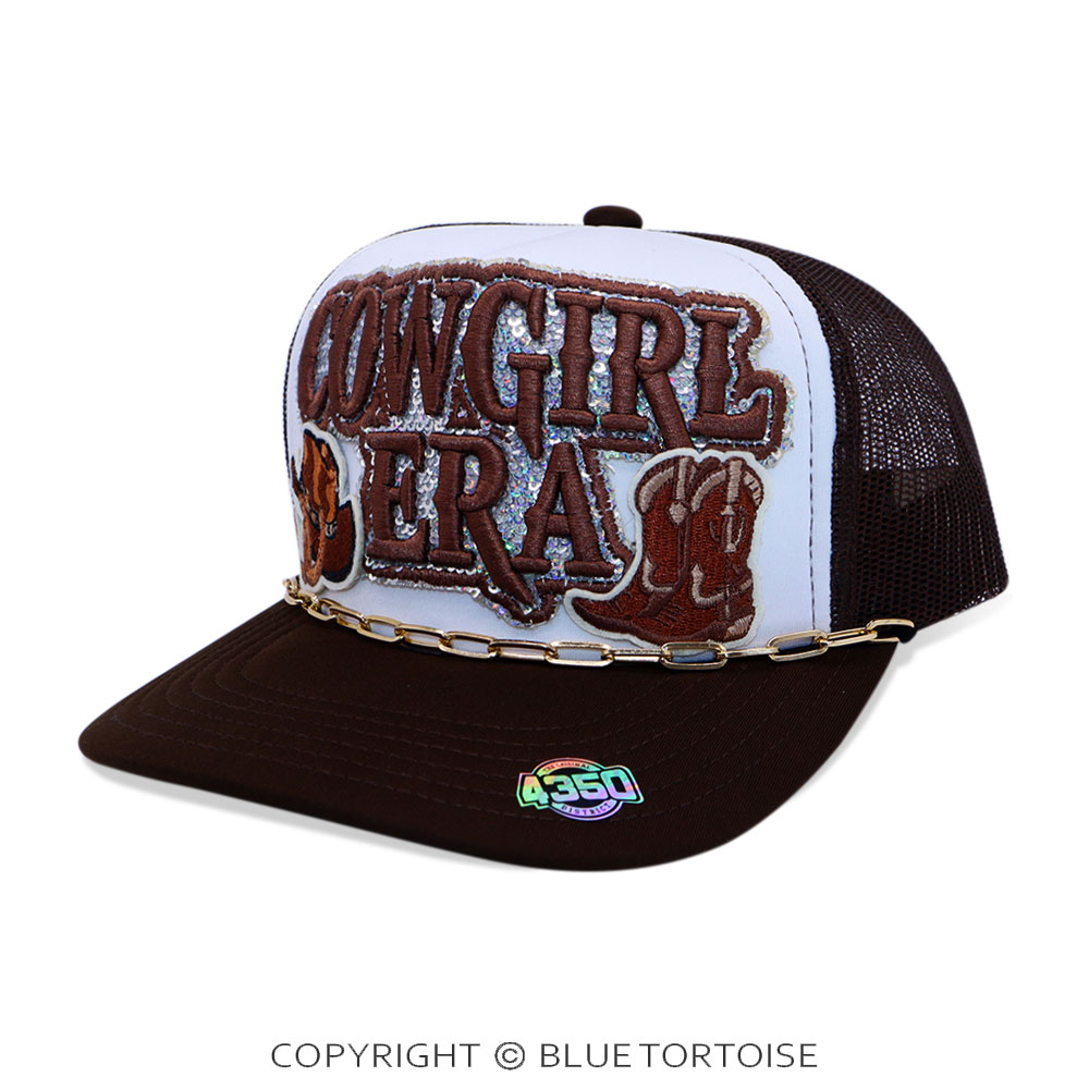 Cowgirl Era Patch Meshback Ball Cap with Hat Chain