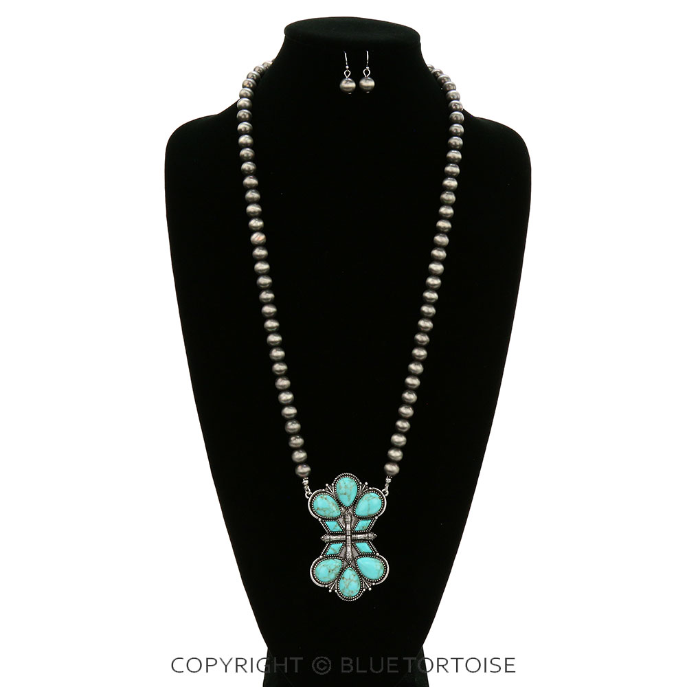 Western Style Stone Necklace Set – Bluetortoisewholesale