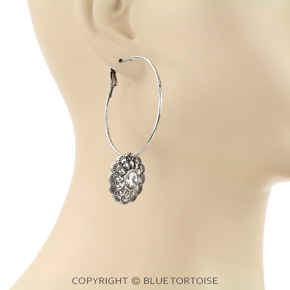 3″ Western Concho Hoop Earrings – Bluetortoisewholesale