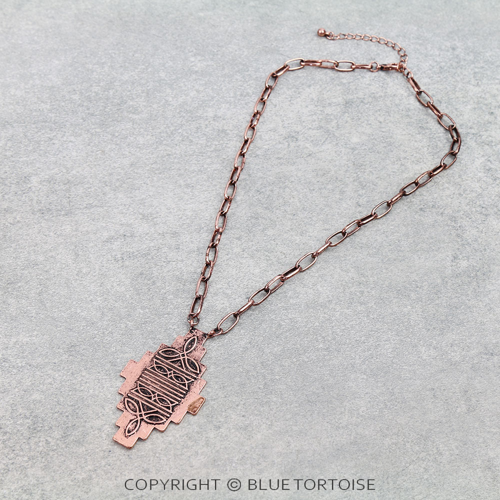 Western Boot Stitch Aztec Necklace