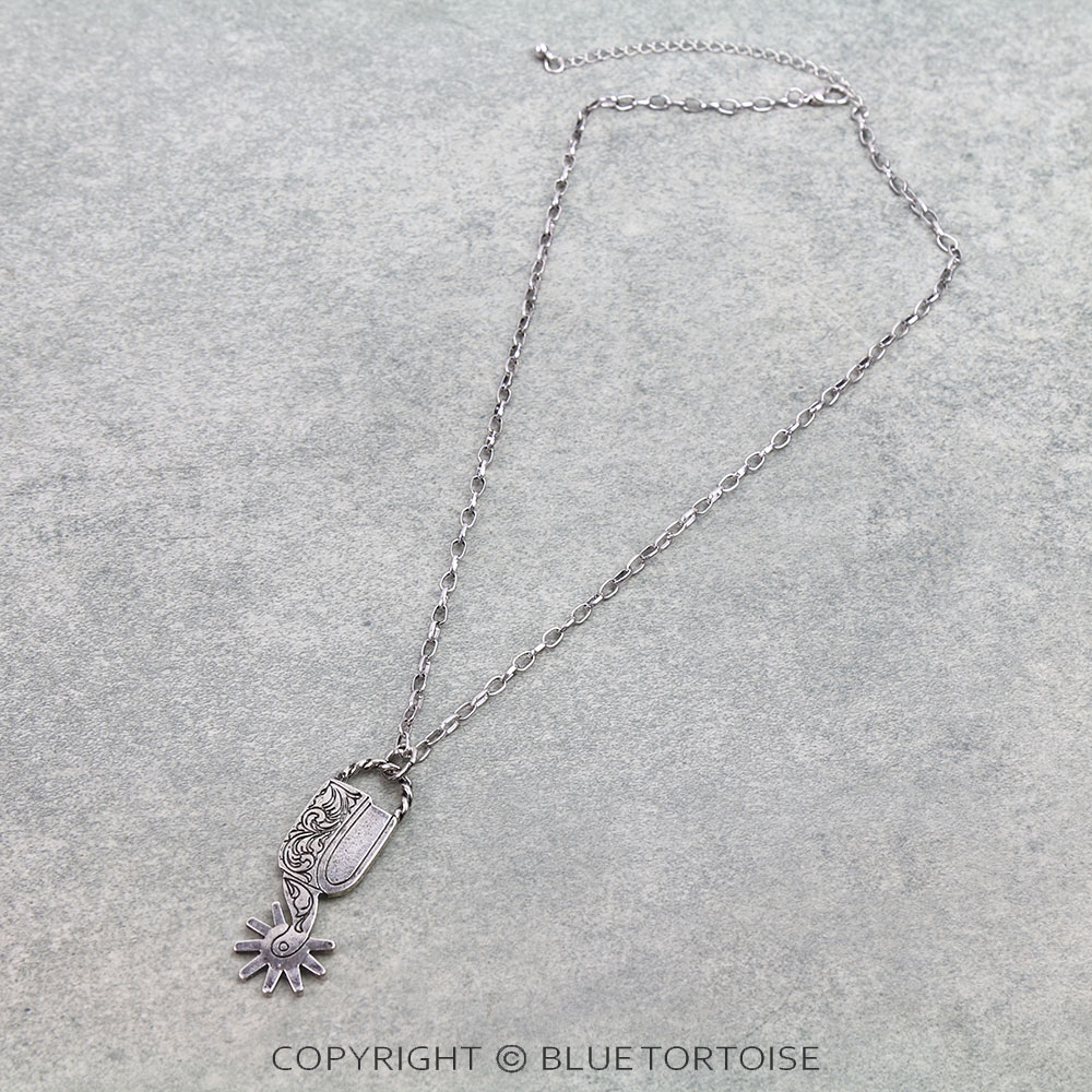 Western Cowboy Boot Spur Necklace
