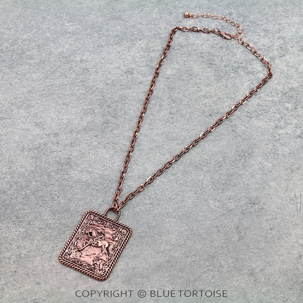 Western Cowboy Scenery Necklace