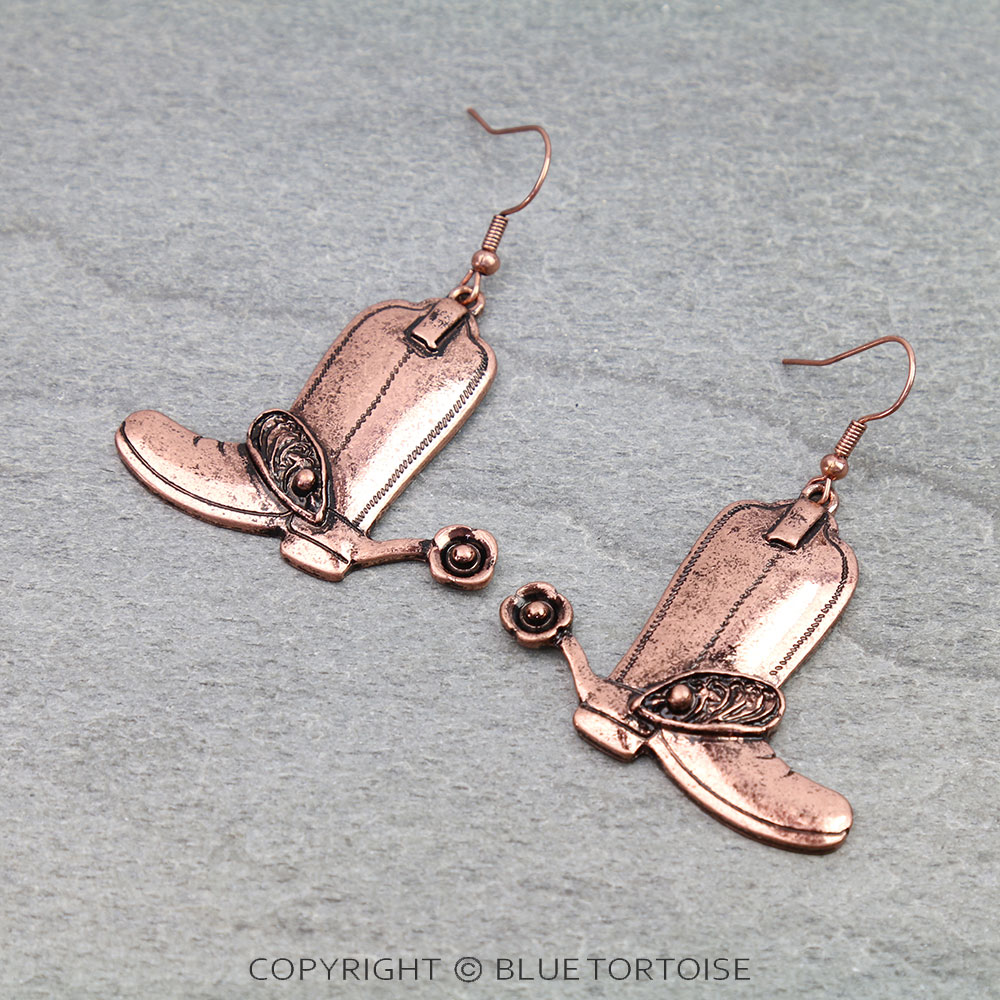 Western Cowboy Boot Dangle Earrings